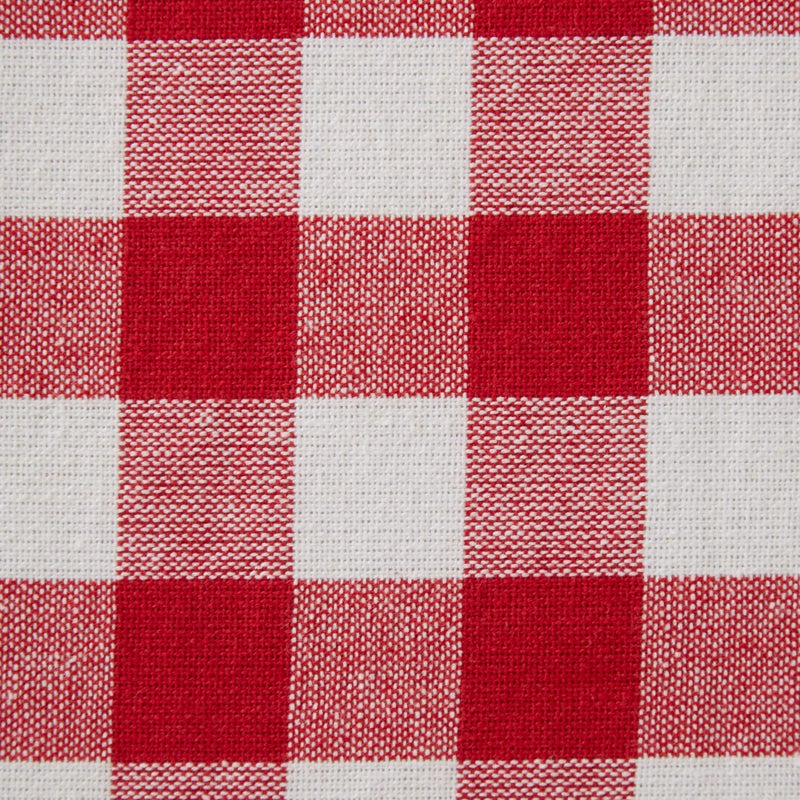 DII Checkered Tabletop Collection 100% Cotton, Machine Washable, Tablecloth, 52x52, Red - Image 3